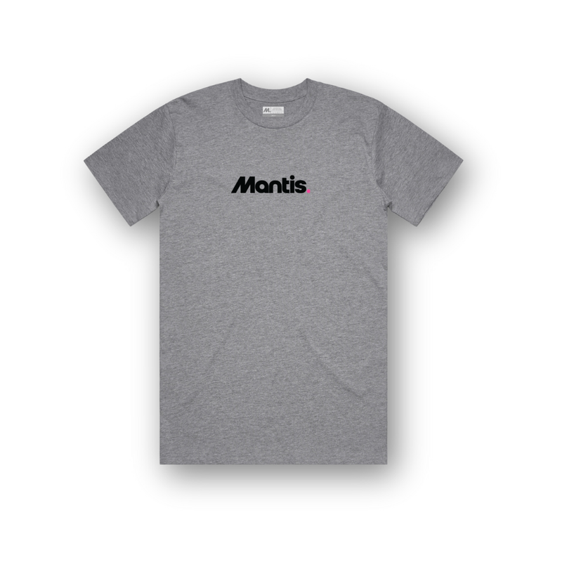 Grey Mantis Logo T-Shirt for men with athletic fit and durable cotton fabric