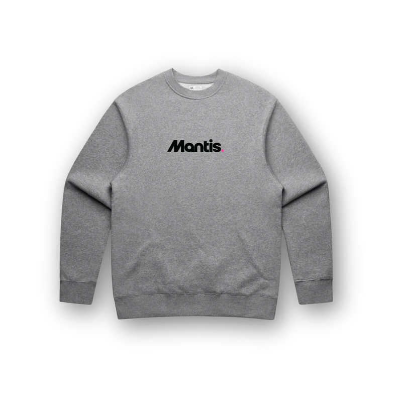 Mantis Logo Crew grey men's fleece crewneck sweatshirt for tennis and casual wear