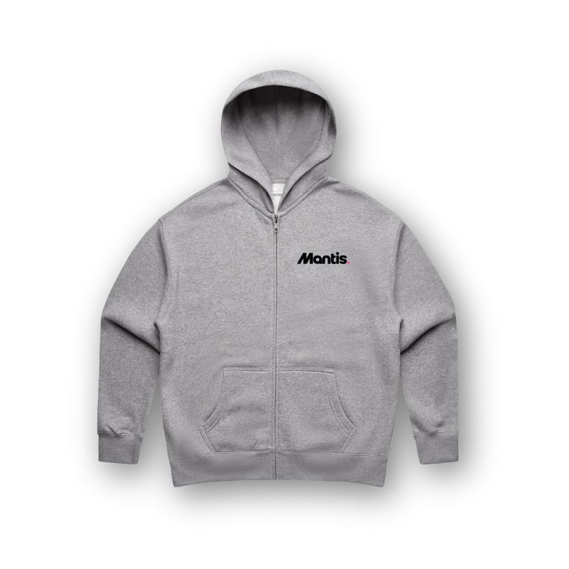 Mantis Logo Zip Hoodie - Grey (Men's)