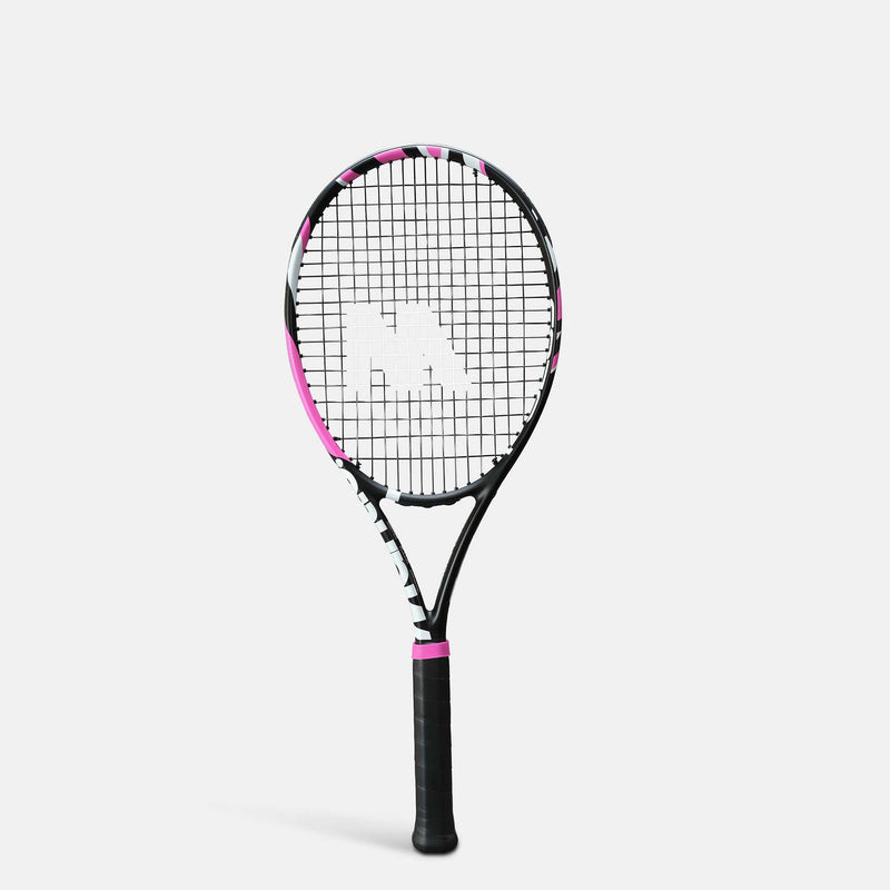 Mantis PS 285 lightweight tennis racket with 100 sq in head, tapered beam, satin finish, and enhanced spin and power features
