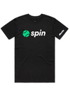 Black Spin T-Shirt for men with athletic fit and durable heavy-weight cotton fabric designed for tennis performance and everyday wear