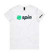 White women's Spin T-Shirt designed for tennis with durable cotton and athletic fit