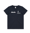 Navy Mantis x NESLTA junior tennis match t-shirt for kids aged 8 and up, lightweight breathable performance tee made from recycled polyester